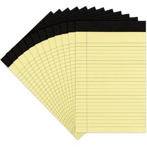 Legal Pads 8.5 x 11-50 Sheets Notepad, 12 Pack White Lined Notepads 8.5 x 11 Wide Ruled, Perforated Writing Pads 8.5x11 Letter Size Legal Notepads for Office, School, College
