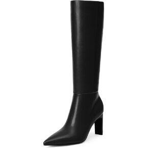 Modatope Knee High Boots for Women 2024, Black Fall Boots Tall Pointed Toe Chunky Heel, Block Heel Womens Side Zipper Winter Size 7.5