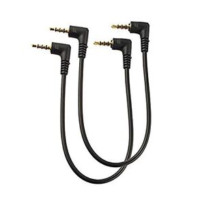 2Pack 7inch TRRS 4-Pole 3.5mm Male Right Angle to 3.5mm Male Right Angle Audio Cable