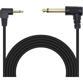 90 Degree 1/8 TS to 1/4 TS Cable, Right Angle 3.5mm Mono Male to 1/4 Mono Male Adapter Audio Cable for Guitar, Laptop,Speaker, Amplifiers(117in) in Kuwait