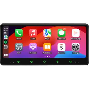 JOYING Single Din Car Stereo 8.9 Inch Car Radio Android 12 Head Unit 1920 x 720P Full Lamination Screen 4GB+64GB Support Wirelessly CarPlay/Android Auto/Mirror Link/Bluetooth 5.0/FM Radio(JY-HZS01N4)