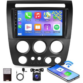 [2G+64G] Car Radio for Hummer H3 2005 2005 2006 2007 2008 2009 2010, Android 13 Touch Screen Hummer H3 Stereo, Carplay/Android Auto/WiFi/SWC/Bluetooth+AHD Backup Camera