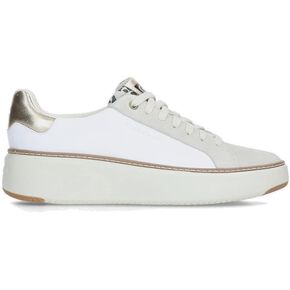 Cole Haan Grandprø Topspin Sneakers for Women - Lightweight Leather Upper - EVA Midsole - Rubber Toe White/Leo Print 7 B - Medium