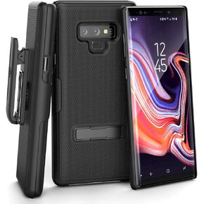 Encased Belt Case for Samsung Galaxy Note 9 Holster Clip - Ultra Slim Combo Shell with Metal Kickstand - Slimline Black