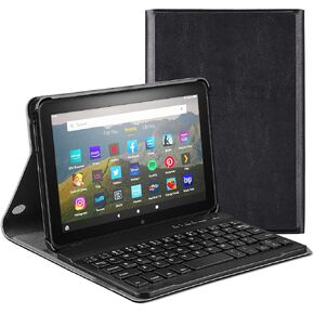 Case with Keyboard for Amazon Kindle Fire HD 8 & 8 Plus (2020&2022 Release), Detachable Magnetic Keyboard Case with USB C Cable for HD 8 10th & 12th (Black)