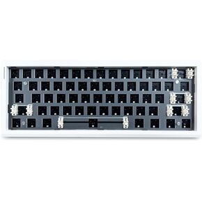 FKZ GMK61 60% مجموعة لوحة المفاتيح المجردة، لوحة مفاتيح ميكانيكية لاسلكية مثبتة على حشية PCB قابلة للتبديل السريع بلوتوث 5.0/2.4 جيجا هرتز/النوع C، لوحة مفاتيح ألعاب سلكية RGB مخصصة قابلة للبرمجة (أسود)