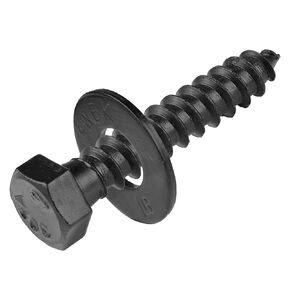 3/8 x 3 (50 Pack) Lag Screw Kit, 50 Screws and 50 washers, Ceramic Black Ruspert Coating for Exterior Use by Makers Bolt
