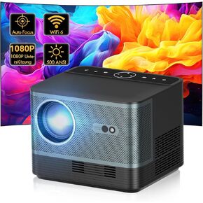 Smart Projektor Auto Focus/Trapezoidal Correction 18000 Lumens WiFi5 Bluetooth Full HD 1080P LEDProjector Supports 4K 150Inch Home Cinema Video Projector für iOS/Android Handy/TV Stick/Lapto