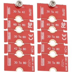 2PCS M2 M.2 NGFF NVME Computer Case Length Extend Adapter 2230 2242 2260 2280 Adapter Rack for PC Computer Case Red with Screw