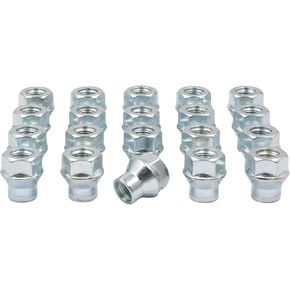 Wheel Accessories Parts 20 Pcs + Key M12 1.50 12x1.50 Thread ET Bulge Acorn (Extra Thread for Toyota) 1.57" Long Spline Lug Nuts Black Chrome Spline Fits Most Toyota Pass Cars