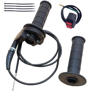 Aniro Moto Throttle Cable + Handle Bar Throttle Grips Grip + Throttle Housing Clamp for 50cc 90cc 110cc 125cc 140cc 200cc 250cc 4-stroke Dirt Bike Quad ATV Pit Bike Mini Pocket bike