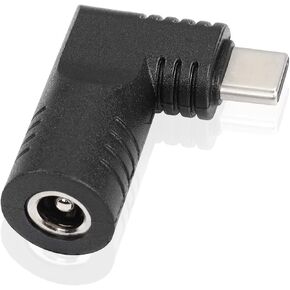 PNGKNYOCN DC 5.5mm x 2.5mm to USB C Adapter,90 Degree DC to PD 65W USB Type C Male Power Plug Charge Adapter Compatible for Laptop Phone