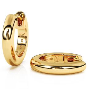 Sustainable Jewelry By SAKAR | 18k Gold Plated | 925 Sterling Silver - 18k Gold Huggie Hoop Earrings - Gold Earrings Women - Small Gold Hoop Earrings for Women - Gold Jewelry - (12 mm Diameter, Gold)