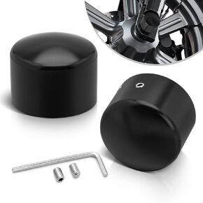 PBYMT Chrome Front Axle Nut Cover Caps Compatible for Harley Softail Sportster Road King Electra Street Glide 2002-2024