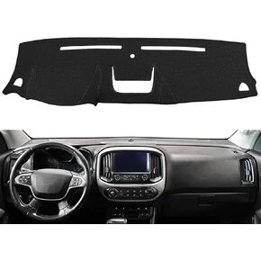 Dash Cover Mat Custom Fit for Chevy Chevrolet Colorado/GMC Canyon 2015-2022, Dashboard Cover Pad Carpet Protector Without Headup Display(Black) F172