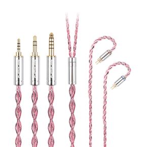 RubyCat Earphone Cable,German Imported Copper, 3.5mm/2.5mm/4.4mm Plug, MMCX/0.78 2pin Connector, Upgrade Cable, Removable, Metal Plug, Gold Plated, Beryllium Copper, Connector