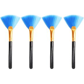 4PCS Super Soft Cleaning Fan Brush Fibre Blue 12.5cm Cleaning Computer Keyboard Dust Lens Mobile Phone Razor Cleaning Brush Display Electronics Crevice Cleaning