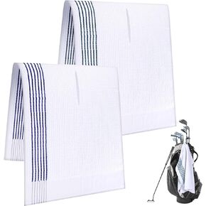 Vabean 2 Pcs 22 x 44 Caddie Style Golf Towel Large Center Cut Golf Caddy Towel Hanging Fast Drying Golf Club Towel Cotton and Polyester Blend Camping Towels for Golfers Tour Players