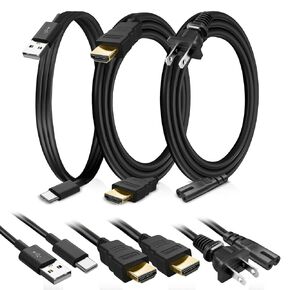 BRENDAZ HDMI Cable + USB C Cable + Power Cord Compatible with Sony PS5, PlayStation 5 Gaming Console, Dual Sense Controller - Set of PS5 Cords.