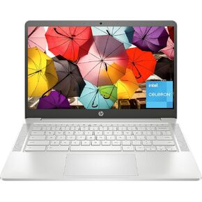 HP Chromebook 14a-na1093cl 14 Inch Full HD Laptop IPS Intel Celeron N4500 8GB LPDDR4x RAM 128GB eMMC UHD Graphics Wi-Fi Bluetooth 720p Camera Backlit Keyboard Chrome OS, Mineral Silver (Renewed)