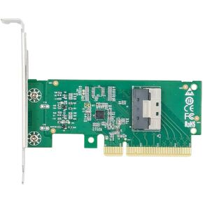 Xiwai PCIE5.0 Extender Adapter PCI-Express 8X to MCIO 8i Mini Cool Edge IO SFF-TA-1016 Interface Expansion Controller Card for Mainboard SSD Graphics Card