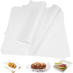 100PCS Kraft Wax Paper Sheets 12 x 12 INCH Grease Proof Sandwich Wrapping Paper Deli Paper Sheets for Basket Wrapping BBQ