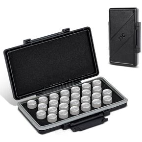 CR1632 CR1620 CR1616 Battery Case Holder Storage,Water-Resistant Anti-Shock, Coin Cell Battery Case for 28x CR1632 / CR1620 / CR1616, CR1632 Button Round Battery Case,Coin Cell Battery Not Included