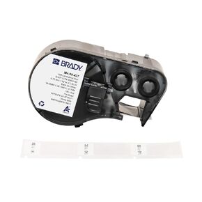 Brady Authentic (M4-90-427) Self-Laminating Vinyl Wrap Around Labels 1.5"H x 0.75"W Black on White, Clear, 180 Labels. for use with The BMP41, BMP51, and M511 Label Printers