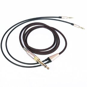 NewFantasia Replacement Cable for Beyerdynamic T1 2nd Generation / T5p Second Generation headphones 3.5mm male and 6.35mm adapter to 2X 3.5mm Jack Male Audio HIFI cord 1.5m/4.9ft