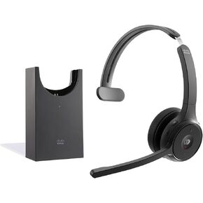 Cisco Headset 721, Wireless Single On-Ear Bluetooth Headphones, Webex Button, USB-A HD Bluetooth Adapter, Soft Case, Charging Stand, Carbon Black, 1-Year Limited Liability Warranty(HS-WL-721-BUNAS-C)