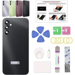 GREEN FUSION Compatible with Galaxy A14 5G Back Cover Replacement, A14 5G SM-A146B A146U/U1/V/W/P/M Back Housing Door with Pre-installed Frame Sticker, Repair Tools & Instruction, Black
