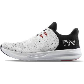 TYR Unisex Techknit RNR-1 Trainer Running Shoes Sneaker, White/Black, 7.5 US Men
