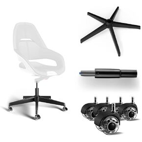 Office Chair Base Replacement Bundles, Heavy Duty 352LBs, Reinforced to Repair Swivel Gaming Chair Bottom Part with 5 Universal Premium Casters and 1 Gas Lift Cylinder(Matte Black)
