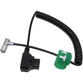 BMCC 6K BMPCC 6K Pro Coiled Power Cable for Blackmagic Cinema Camera 6K, Pocket Camera 4K 6K Pro, D-Tap to Right Angle 2-pin
