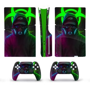 Full Skin Sticker for PS5 Slim Console Disc Edition Vinyl Skin Decal Cover for PS5 Slim Controller (Man)