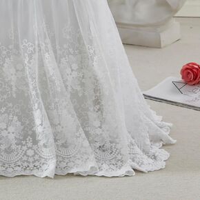 Brandream Boho Bohemian Girl Baby Nursery Lace Crib Bed Skirt Dust Ruffle - Solid Color Romantic Beige Cream Off White Farmhouse Chic 100% Cotton Ruffle Excellent Quality