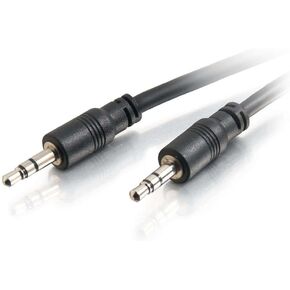 C2G 40106 3.5mm Stereo Audio Cable with Low Profile Connectors M/M, In-Wall CMG-Rated (15 Feet, 4.57 Meters) Black