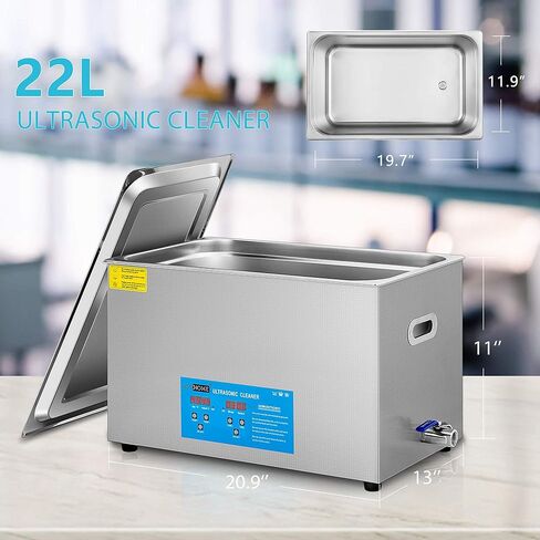 VIVOHOME Professional 3L آلة تنظيف بالموجات فوق الصوتية الكهربائية المحمولة التي يمكن التحكم فيها باللمس مع مؤقت رقمي وسخان لأجزاء ساعة المجوهرات ولوحة دوائر زجاجية للعملات المعدنية in Kuwait