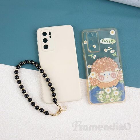Framendino, Black Marble Beaded Phone Wrist Strap Beaded Phone Lanyard Detachable Cellphone Lanyard with Tether Tab for Phone Decoration in Saudi Arabia