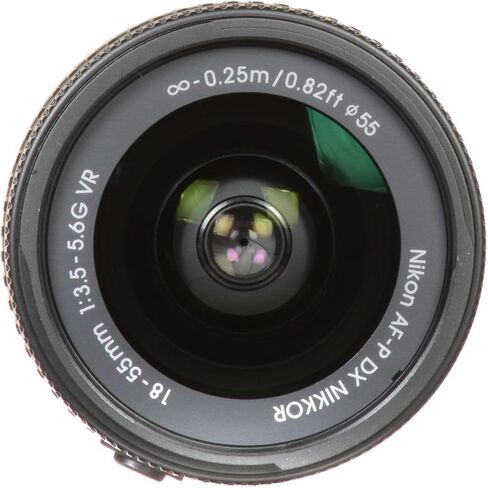 نيكون - عدسة تكبير AF-P DX NIKKOR مقاس 18-55 مم f/3.5-5.6G VR لكاميرات APS-C F-Mount (20059) + بطاقة ذاكرة سعة 64 جيجابايت + مجموعة مرشح + حقيبة ظهر + قارئ بطاقات + برنامج Corel للصور + حامل ثلاثي القوائم مرن + المزيد (متجدد) in Saudi Arabia