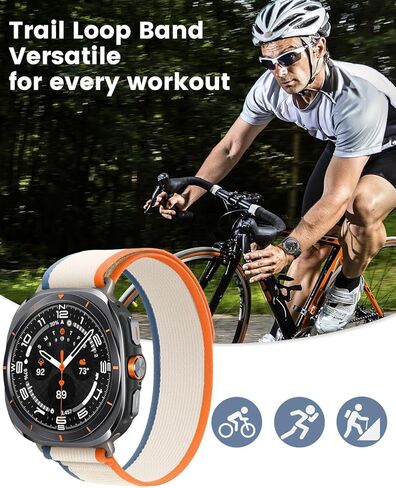 حزام نايلون Trail Loop متوافق مع Samsung Galaxy Watch Ultra Bands 47 مم، أساور معصم منسوجة من القماش الناعم حزام رياضي قابل للتعديل لساعة Samsung Galaxy Watch 7 Ultra 47 مم باند 2024 للرجال والنساء in Saudi Arabia