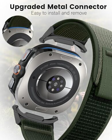 حزام نايلون Trail Loop متوافق مع Samsung Galaxy Watch Ultra Bands 47 مم، أساور معصم منسوجة من القماش الناعم حزام رياضي قابل للتعديل لساعة Samsung Galaxy Watch 7 Ultra 47 مم باند 2024 للرجال والنساء in Saudi Arabia