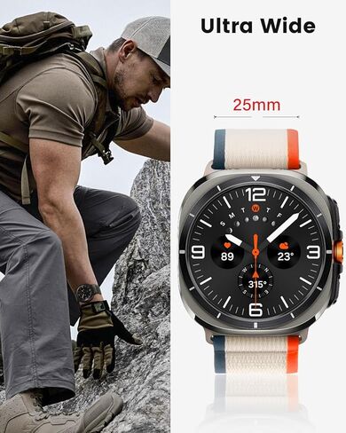 حزام نايلون Trail Loop متوافق مع Samsung Galaxy Watch Ultra Bands 47 مم، أساور معصم منسوجة من القماش الناعم حزام رياضي قابل للتعديل لساعة Samsung Galaxy Watch 7 Ultra 47 مم باند 2024 للرجال والنساء in Saudi Arabia
