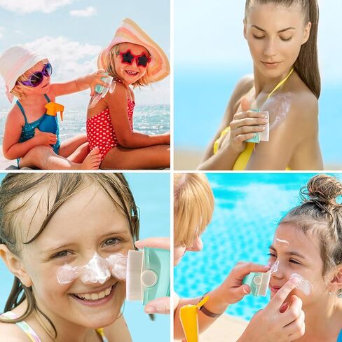 Sunscreen Applicator for Kids, 2 Pack Sunscreen Brush for Kids, Adult Foundation Brush, Sunblock Buddy Brush Set with Protective Caps, Sunscreen Lotion Applicator with Brush Cleaning Pad, Green in Saudi Arabia