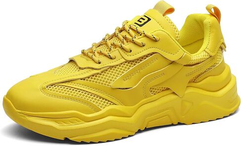 Womens Platform Sneakers Tennis Shoes Women Chunky Sneakers Yellow in Saudi Arabia