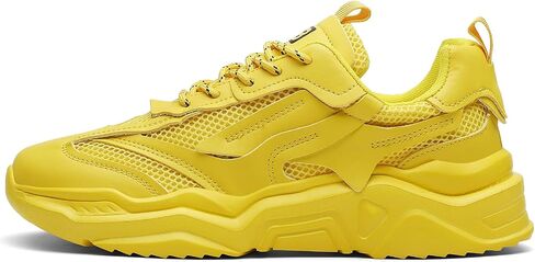 Womens Platform Sneakers Tennis Shoes Women Chunky Sneakers Yellow in Saudi Arabia