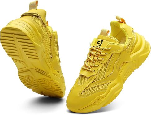 Womens Platform Sneakers Tennis Shoes Women Chunky Sneakers Yellow in Saudi Arabia