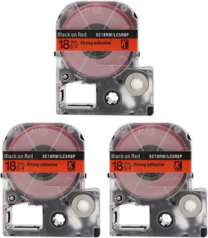 3 عبوات سوداء على صفراء بديلة لشريط الملصقات LC-4YBW LC-4YBW SC12YW 1/2 بوصة (12 مم) خراطيش شريط الملصقات القابلة لإعادة التعبئة لصانع الملصقات Epson Labe Works LW300 LW400 LW600P LW700 in Kuwait