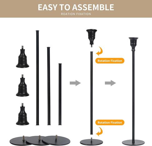 6pcs Candlestick Holders, Taper Candle Holder Decor Metal Long Candle Stick Holders Set for Centerpiece Table Decorations Thanksgiving Christmas Easter Elegant Decor in Saudi Arabia