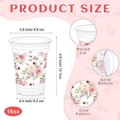 Jinei 60 Pcs Eucalyptus Baby Shower Supplies 16 oz Plastic Cups Bulk Sage Green Baby Shower Disposable Cups for Birthday Party Favors Gender Reveal Decorations in Kuwait